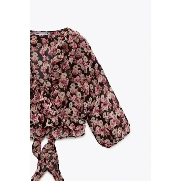 Zara floral print blouse Medium 3666/175 - Picture 3 of 7